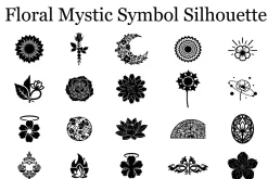 Floral Mystic Symbol Silhouette