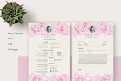 Floral Simple CV-Resume Template *C