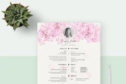 Floral Simple CV-Resume Template *C
