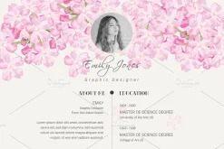 Floral Simple CV-Resume Template *C