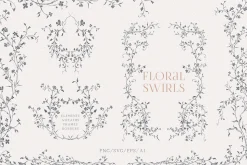 Floral swirls clipart