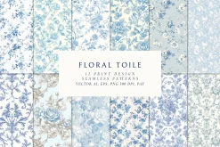 Floral Toile Print Design Patterns