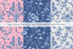 Floral Toile Print Design Patterns