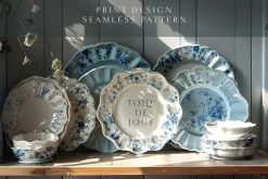 Floral Toile Print Design Patterns