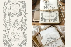 Floral wedding clip art artisan