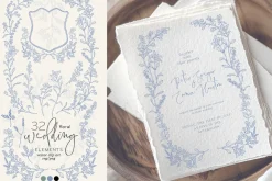 Floral wedding clip art artisan