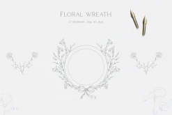 Floral wreath, flower monogram frame