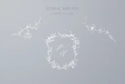 Floral wreath, flower monogram frame