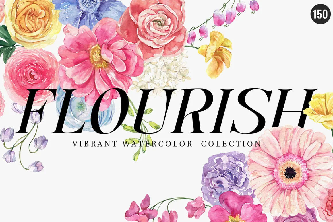 FLOURISH Vivid Watercolor Flowers