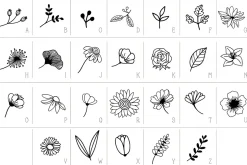Flower and Leaf Doodle Dingbats Font