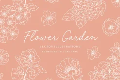 Flower Garden Vector Illustrations