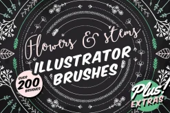Flowers & Stems Illustrator Brushes