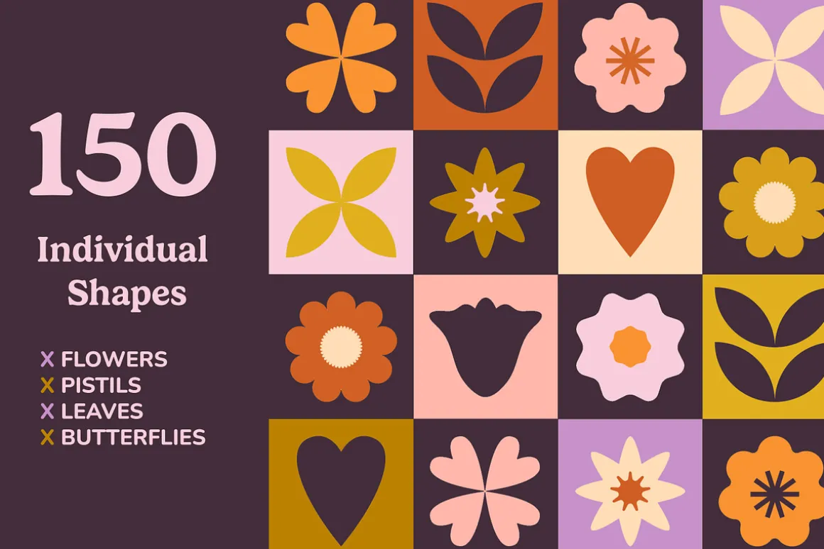 Flower Stamp Brushes for Procreate