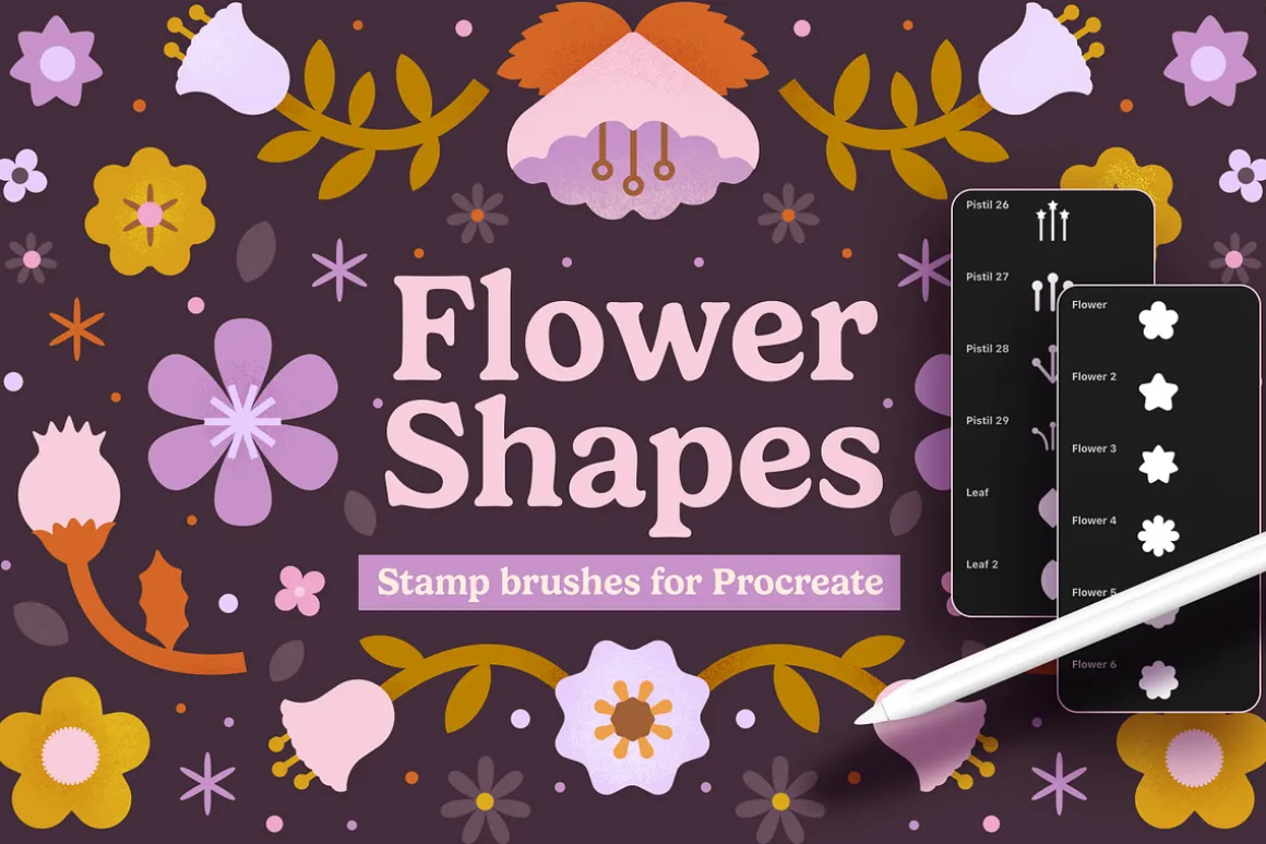 Flower Stamp Brushes for Procreate