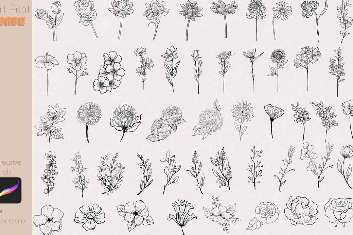 Flower Stamp Full Pack Plant Floral