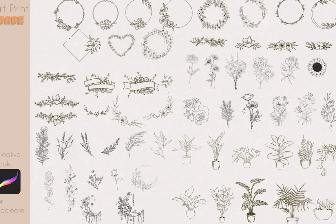 Flower Stamp Full Pack Plant Floral