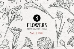 Flowers Vector Clipart Bundle