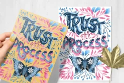 Flowery butterflies clipart set