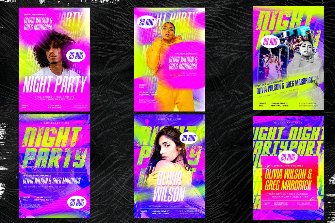 6 Flyers Night Party Template - PSD