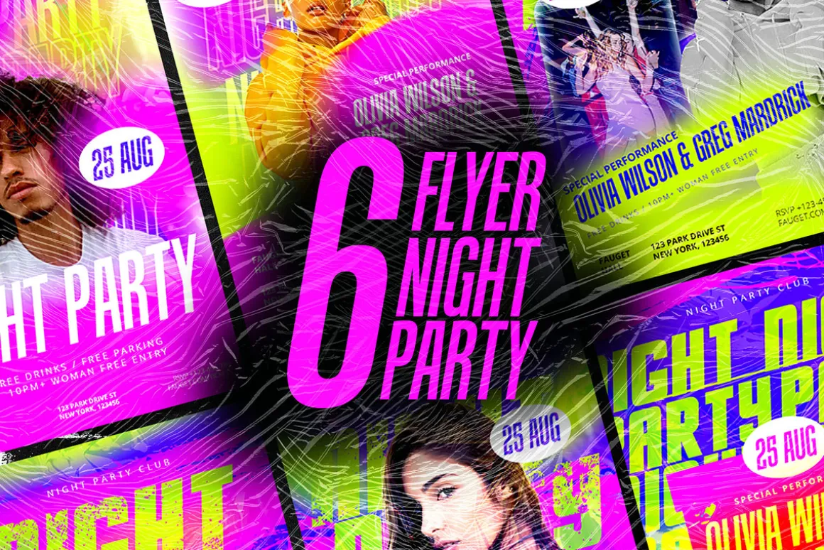 6 Flyers Night Party Template - PSD