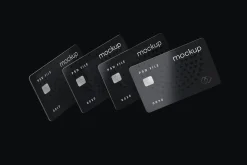 Flying Bank Cards Mockup Set