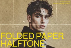 Folded Paper Halftone Photo Effect