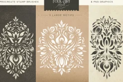 Folk Art Floral Procreate Brush Kit