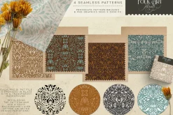 Folk Art Floral Procreate Brush Kit