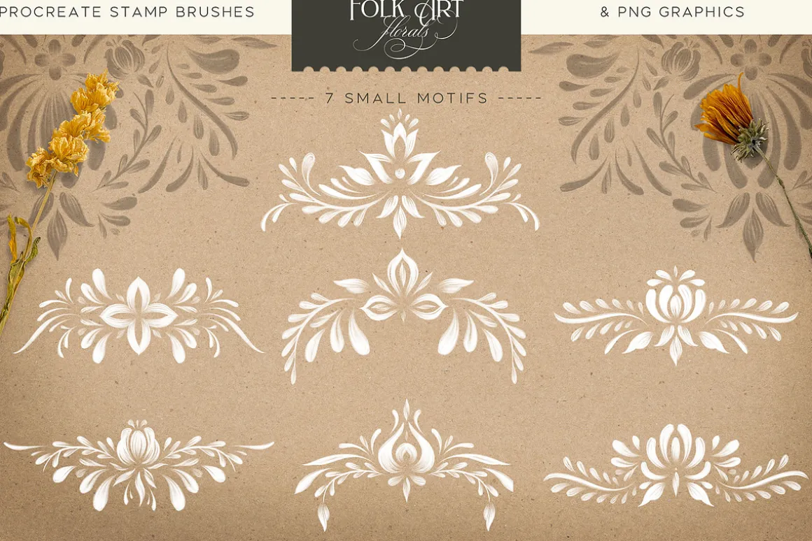 Folk Art Floral Procreate Brush Kit