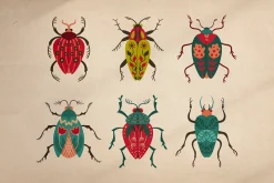 Folk art insects. Beetles collection