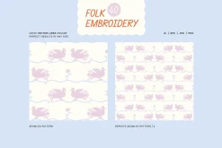Folk Embroidery. Seamless Patterns