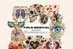 FOLK MEDICAL CLIPART PACK