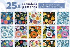 Folky Florals Patterns & Graphics