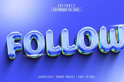 Follow 3D Text Effect Style
