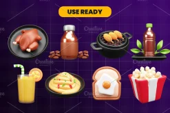 Food and Beverage 3d Icon Pack
