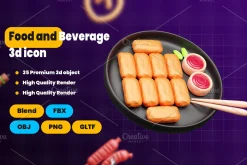 Food and Beverage 3d Icon Pack