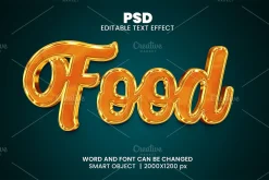 Food 3d Editable Psd Text Effect