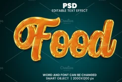 Food 3d Editable Psd Text Effect
