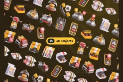 Food Delivery 3D Icons