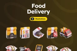 Food Delivery 3D Icons