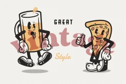 Food Friends Vintage Mascots & Logos