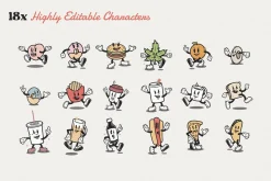 Food Friends Vintage Mascots & Logos