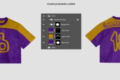 Football jersey o neck mockup