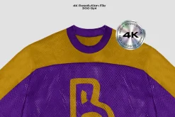 Football jersey o neck mockup
