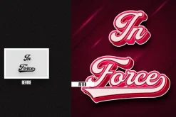 Force 3D Square, Poster Text Effect