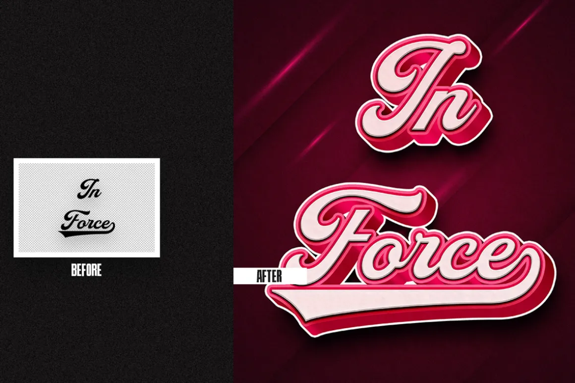 Force 3D Square, Poster Text Effect