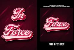 Force 3D Square, Poster Text Effect
