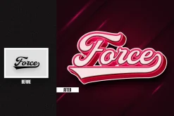 Force 3D Square, Poster Text Effect