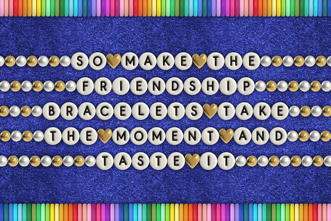 Friendship Bracelet 3D Bitmap Font
