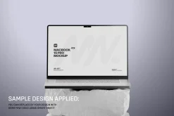 Front View MacBook Pro on Stone Surf